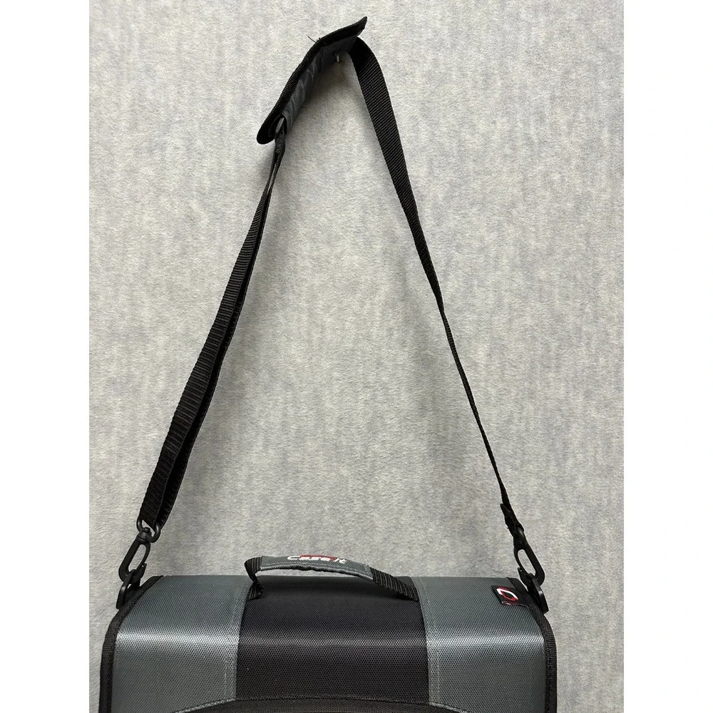 Case-it Zipper Binder Black Gray 3 Ring Expandable Shoulder Strap Handle